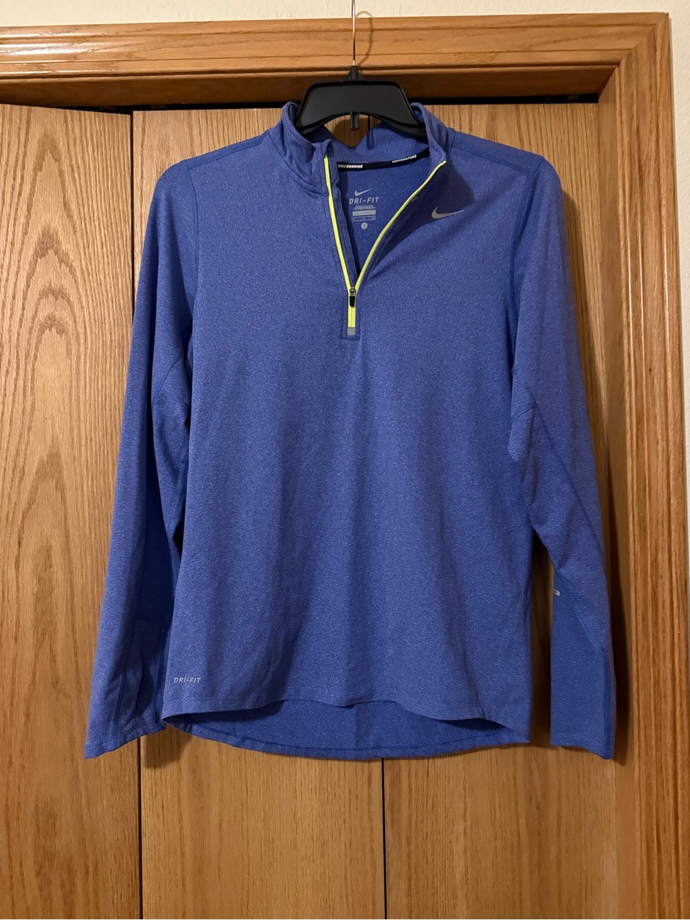 Nike Blue Heather Quarter-Zip Pullover‎ with Neon Yellow Trim